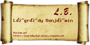Légrády Benjámin névjegykártya